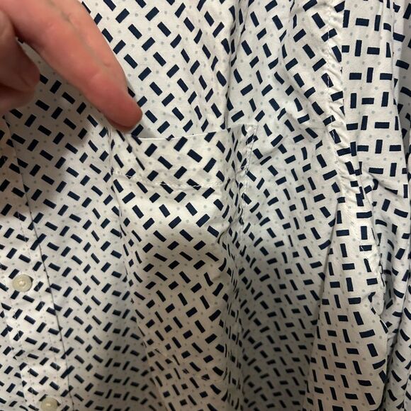 NWT Goodfellow & Co Mens Poplin Shirt Blue & white pattern size 3X Tall - Picture 6 of 10